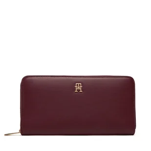 Duży Portfel Damski Tommy Hilfiger Th Icon Lrg Za AW0AW17744 Bordowy - Portfele - miniaturka - grafika 1