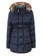 Kurtki damskie - Damska kurtka zimowa z kapturem ciążowa granatowa Bellybutton Maternity, r.40 - miniaturka - grafika 1