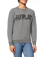 Bluzy męskie - Replay Bluza męska, szary (Melange Grey M14)., XS - miniaturka - grafika 1