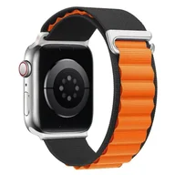 Akcesoria do smartwatchy - opaska pasek bransoleta NYLON PRO Apple Watch 1/2/3/4/5/6/7/8/9/10/Ultra 1/2/SE 42/44/45/46/49mm czarno pomara��czowa - miniaturka - grafika 1