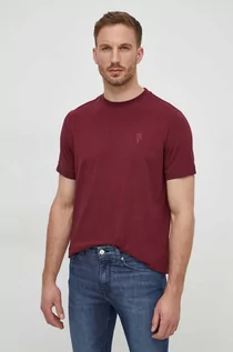 Koszulki męskie - Karl Lagerfeld t-shirt męski kolor bordowy z aplikacją - grafika 1