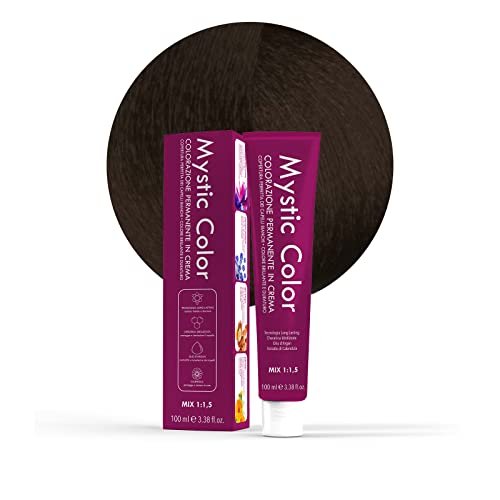 Mystic Color - Ciemny Brązowy Kolor 3 - Farba do włosów - Profesjonalna koloryzacja kremowa długotrwała - Z hydrolizowaną keratyną, olejkiem arganowym i nagietkiem - 100 ml