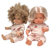 Domki dla lalek - Dres w wisienki dla lalek Miniland 38 cm Minikane 34 cm, komplet - miniaturka - grafika 1