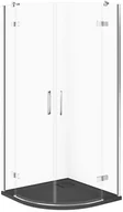 Kabiny prysznicowe - Cersanit SET C614 KABINA CITY PÓŁOKR CHROM 80X80X195+TAKO SLIM SZARY MAT WIR - miniaturka - grafika 1