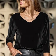 Koszule damskie - TEMU Damska koszulka z rękawem trzy czwarte, idealna na wakacyjne kolacje, odpowiednia na każdą porę roku - miniaturka - grafika 1