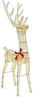 Ozdoby bożonarodzeniowe - vidaXL 3D Renifer Ciepła biel 128 cm PET - miniaturka - grafika 1