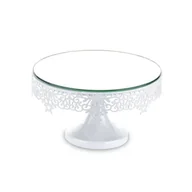 Tace i patery - Max-land PATERA BIAŁA METALOWA Z LUSTREM DUŻA 13,5x24cm 131471 - miniaturka - grafika 1