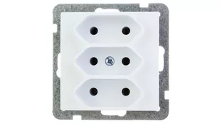 LEDart potrójne EURO, na płaskie wtyczki, bez uziemienia, bez ramki - Ospel As GP-3G/m/00, kolor biały, 16A/250V - Gniazdka elektryczne - miniaturka - grafika 1