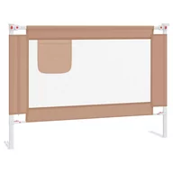 Zabezpieczenia dla dzieci - vidaXL Barierka do łóżeczka dziecięcego, taupe, 90x25 cm, tkanina - miniaturka - grafika 1