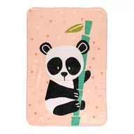 Koce i narzuty dla dzieci - Jasnoróżowy koc dziecięcy z mikrowłókna 140x110 cm Panda – Moshi Moshi - miniaturka - grafika 1