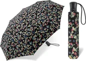 Parasole - Parasol automatyczny Happy Rain Essentials Mini Milefleurs Czarny - miniaturka - grafika 1