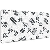 Podkładki na biurko - Mata ochronna na blat Czarno szare liście 100x50 cm, Dywanomat - miniaturka - grafika 1