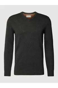 Sweter z dzianiny z dekoltem w serek - Tom Tailor - Swetry męskie - miniaturka - grafika 1