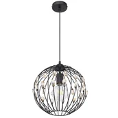 Lampy sufitowe - Globo Lighting Wisząca lampa czarna HANAKO 16029H kulisty zwis crystals 16029H - miniaturka - grafika 1