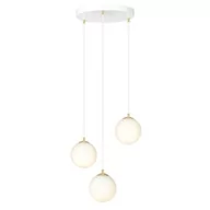Lampy sufitowe - Royal lampa wisząca 3-punktowa biała/złota 1244/3 - miniaturka - grafika 1