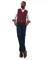 Garnitury - Joe Browns Męska kamizelka garniturowa ze sztucznego zamszu, czerwona, 42, Port, 42 - miniaturka - grafika 1