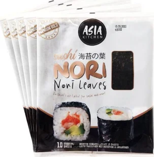 Asia Kitchen Algi Sushi Nori Premium Gold 5 x 10 szt - Asia Kitchen - Kuchnie świata - miniaturka - grafika 1