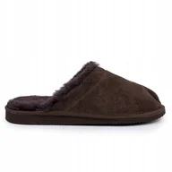 Kapcie męskie - Ire Shoes Kapcie Męskie Skórzane Owcza Wełna Pantofle - miniaturka - grafika 1