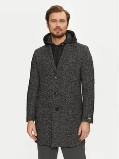 KARL LAGERFELD Płaszcz wełniany 455712 544727 Czarny Regular Fit - Płaszcze męskie - miniaturka - grafika 1