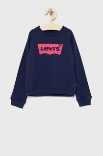 Bluzy damskie - Levi's Levi's bluza dziecięca kolor granatowy z nadrukiem - grafika 1