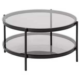 Actona Stolik Kawowy Okrągły 2 Poziomy Torso 79 Cm Czarny - Ławy i stoliki kawowe - miniaturka - grafika 1