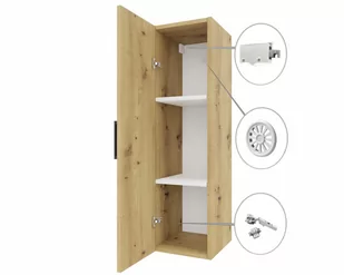 Szafka łazienkowa wisząca słupek dąb artisan - Szafki łazienkowe - miniaturka - grafika 1