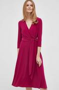 Sukienki - Lauren Ralph Lauren sukienka kolor różowy mini rozkloszowana - miniaturka - grafika 1