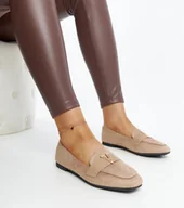 Mokasyny damskie - Brązowe mokasyny z ozdobą Namal-38 - miniaturka - grafika 1