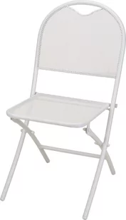 KMTP Krzesło składane metalowe białe 87x40x37,5 cm K-X81000090 - Fotele i krzesła ogrodowe - miniaturka - grafika 1