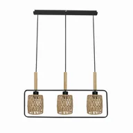 Lampy sufitowe - CROWN LAMPA WISZĄCA CZARNY 3X40W E27 ABAŻUR BEŻOWY - miniaturka - grafika 1