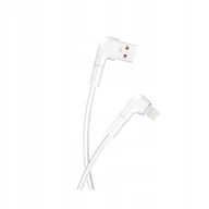 Kable USB - Kabel PC Lightning kątowy 90 stopni do Apple iPhone iPad 8PIN 1m biały boczny Przewód do ładowania Telefonu USB A - miniaturka - grafika 1