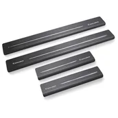 Nakładki progowe - Nakładki progowe do Citroën C4 Grand Picasso Grand Picasso II 2013-2018 5-drzwiowy - One Line,Czarno-biała satyna - miniaturka - grafika 1