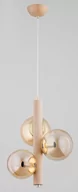 Lampy sufitowe - Alfa Kanet 62290 lampa wisząca zwis 3x40W E14 drewno/złota - miniaturka - grafika 1