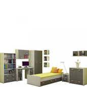 Zestawy mebli dla dzieci - Zestaw Mebli Młodzieżowych 2 Kitty MebloCross Craft Biały / Grafit Mat - miniaturka - grafika 1