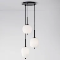 Lampy sufitowe - Lampa wisząca Luces Exclusivas Kaskada lampa wisząca Marc 3-płomienna jadalniana czarna biała - miniaturka - grafika 1