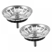 Korki do umywalek - Korek spustowy zlewu, uniwersalny korek spustowy zlewu kuchennego, stal nierdzewna, średnica 81 mm (2 sztuki) - miniaturka - grafika 1