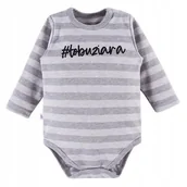 Body dla niemowląt - EEVI body dł.ręk. ANCYMON 80 szare - miniaturka - grafika 1