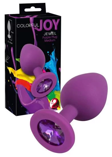 You2Toys Korek Analny Colorful Joy Jewel z Kryształkiem Fioletowy