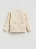 Kurtki i płaszcze dla dziewczynek - Reserved - Lekka kurtka z haftem - złamana biel - miniaturka - grafika 1