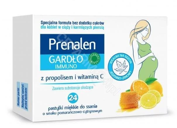 Polski Lek Prenalen Gardło Immuno, suplement diety, pastylki miękkie do ssania, 24 sztuki Duży wybór produktów | Dostawa kurierem DHL za 8.90zł !!!| Szybka wysyłka do 2 dni roboczych! | 3647141