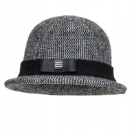 Czapki damskie - Kapelusz damski Allegra Czarny/ecru pepitka - miniaturka - grafika 1