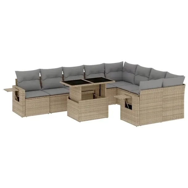 Zestaw mebli ogrodowych modułowych beżowy rattan PE 62 x 62 x 69 cm