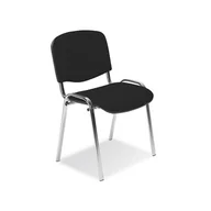 Fotele i krzesła biurowe - Krzesło konferencyjne TS INTERIOR ISOX-2 CHROME C-11 czarne 1szt. - miniaturka - grafika 1