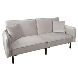 Intesi Sofa rozkładana Canif Velvet szara - Sofy i kanapy - miniaturka - grafika 1