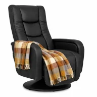 Fotele - Czarny elegancki fotel masujący obrotowy - Rara 4X - miniaturka - grafika 1