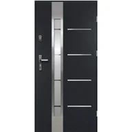 Drzwi zewnętrzne - Drzwi zewnętrzne S68 LUNA lakomat-paski inox antracyt 90L 2Z/011/07 - miniaturka - grafika 1