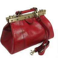 Torebki damskie - Kuferek lekarski skóra licowa bordo Na ramię i do ręki, Katana - miniaturka - grafika 1