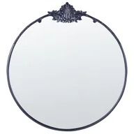 Lustra - Okrągłe lustro ścienne metalowe ⌀ 67 cm czarne SOMMANT Lumarko! - miniaturka - grafika 1