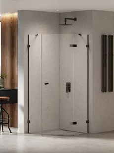 New Trendy Czarna kabina prysznicowa pięciokątna prawa 90x90 EXK-6291 Eventa Black Chrome - Kabiny prysznicowe New Trendy Czarna kabina prysznicowa pięciokątna prawa 90x90 EXK-6291 Eventa Black Chrome - Kabiny prysznicowe - miniaturka - grafika 1