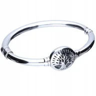 Bransoletki - Srebrna bransoletka 925 drzewko życia sztywna bangle na prezent - miniaturka - grafika 1